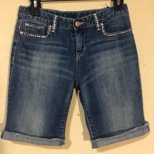 Rhinestone Denim Shorts - Size 14